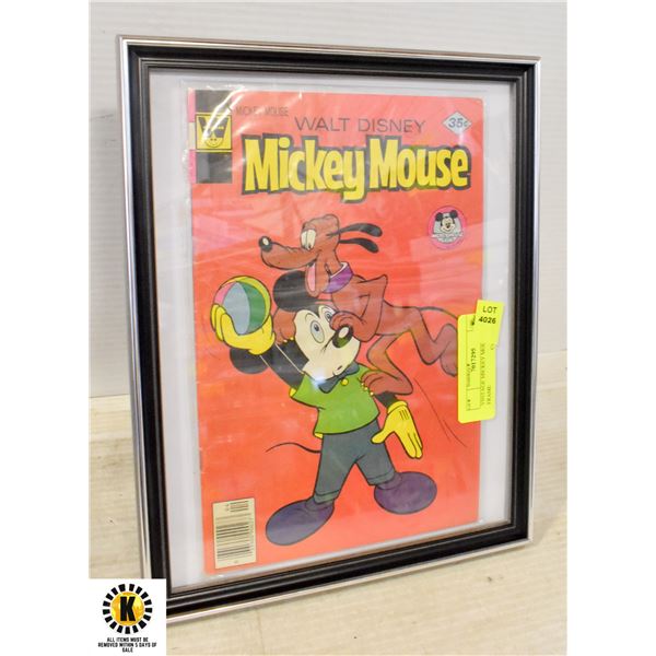 VINTAGE MICKEY MOUSE COMIC IN FRAME