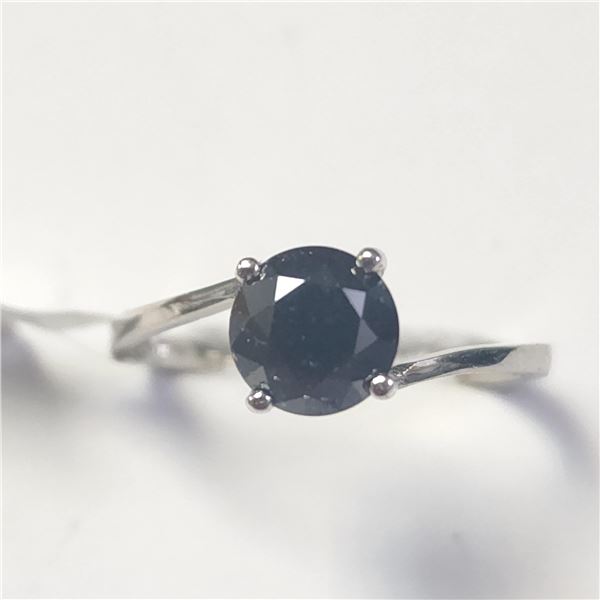 BZ1215-57 14K WHITE GOLD BLACK DIAMMOND RING