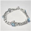 Image 2 : Z1215-95 SILVER BLUE TOPAZ 7.5" BRACELET