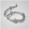 Image 3 : Z1215-95 SILVER BLUE TOPAZ 7.5" BRACELET