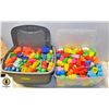 Image 1 : 2 FULL PLASTIC CONTAINERS LEGO BLOCKS FOR KIDS