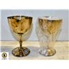 Image 1 : SILVER PLATE WINE GLASSES PAIR