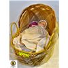 Image 1 : BABY IN A WICKER BASSINET DOLL