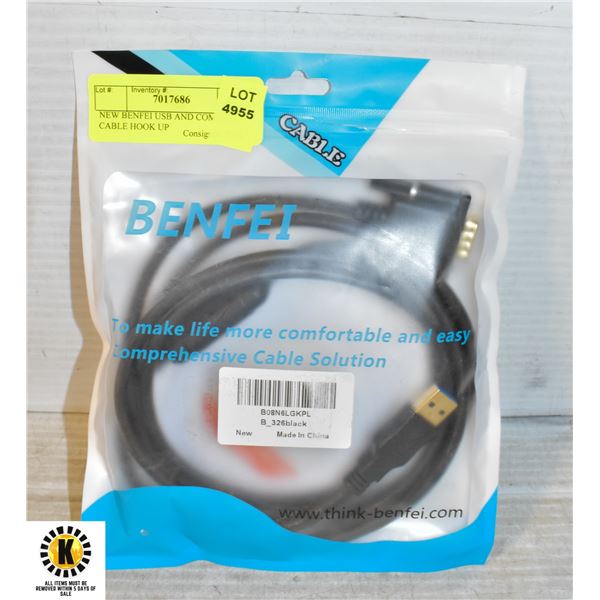 NEW BENFEI USB AND COMPUTER CABLE HOOK UP