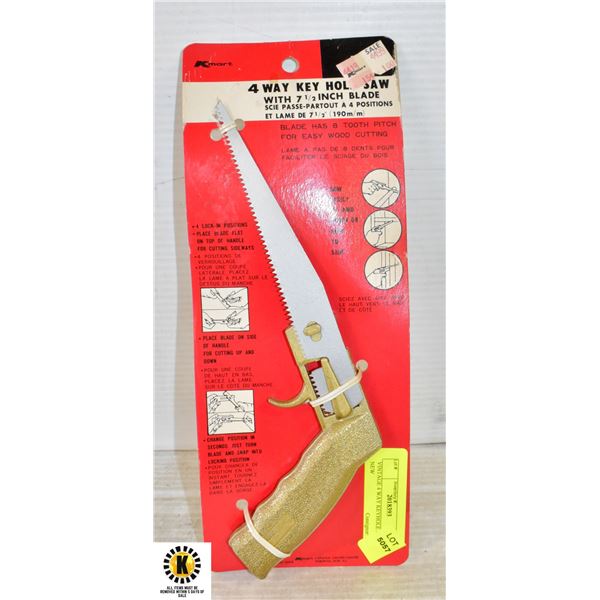 VINTAGE 4 WAY KEYHOLE SAW NEW