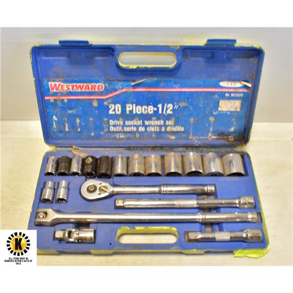 WESTWARD 20PC 1/2  DRIVE SOCKET SET