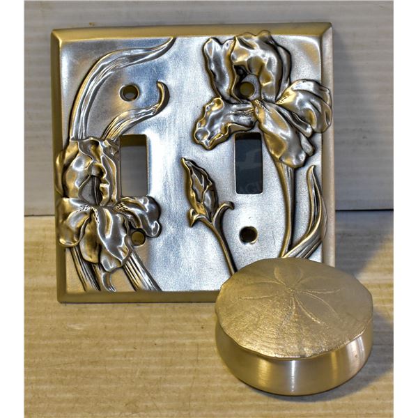 SEAGUL PEWTER "IRIS FLOWER" LIGHT SWITCH COVER