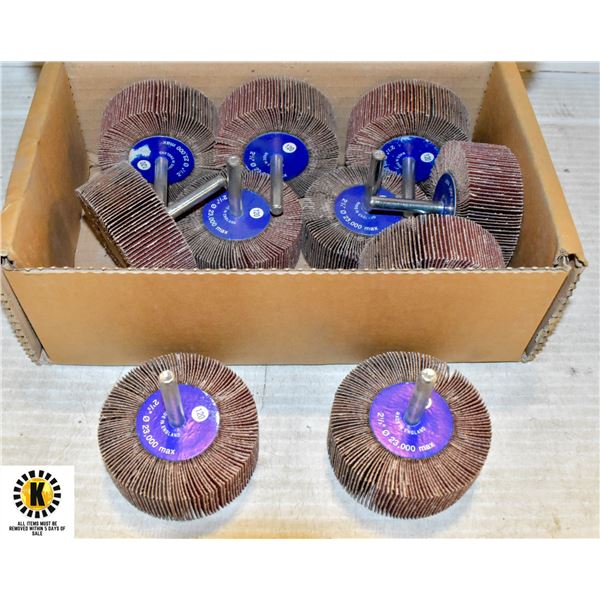 10 FLAPWHEELS: 2.5" X 1.25" GRIT: 120