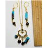 Image 1 : 23)  SET OF GOLD TONE WITH COPPER & TURQUOISE