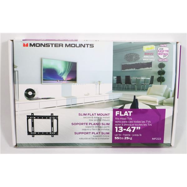 NEW MONSTER MOUNTS SLIM FLAT TV MOUNT