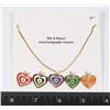 Image 1 : NEW NECKLACE WITH INTER-CHANGEABLE HEART CHARMS