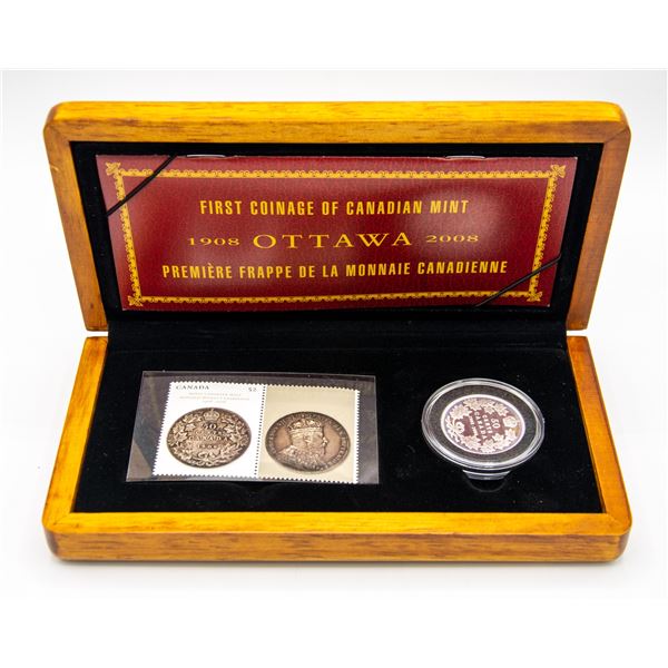 RCM 100TH ANNIVERSARY COIN AND STAMP SET - 1908-20