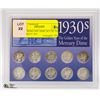 Image 1 : 1930'S MERCURY DIME SET OF TEN DIFFERENT 30'S