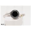 Image 1 : 14KT WHITE GOLD BLACK DIAMOND RING SZ 6.5