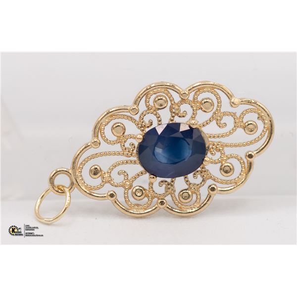 BZ1140-3 14K SAPPHIRE PENDANT