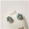 Image 1 : BZ957-2 14K VIVID BLUE GREEN MOISSANITE EARRINGS