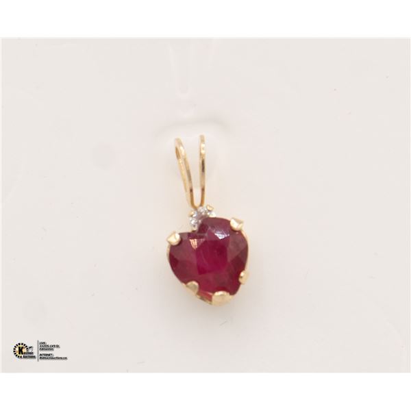 BZ1140-32 10K RUBY DIAMOND PENDANT