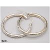 Image 1 : BZ1140-28 SILVER LARGE HOOP EARRINGS