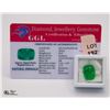 Image 1 : 8.47CT EMERALD LIKE GEMSTONE WITH CERTIFICATE