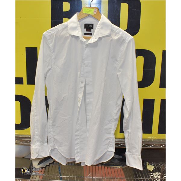 NEW 1670 MENS SLIM FIT WHITE DRESS SHIRT