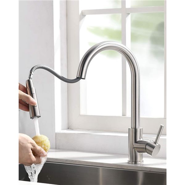 NEW REPACKED FAPULLY PULL DOWN KITCHEN FAUCET WITH