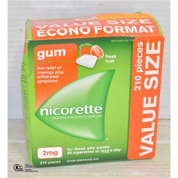 NEW NICORETTE 2MG NICOTEINE GUM, 210 PIECES