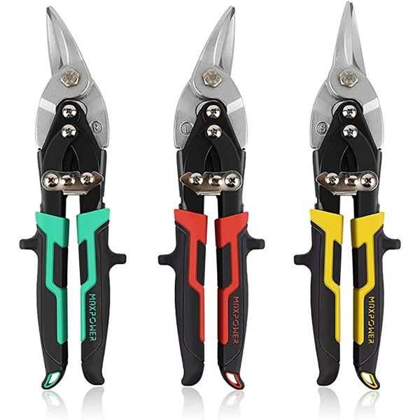 NEW REPACKED SET OF 3 MAXPOWER AVIATION 10  SNIPS