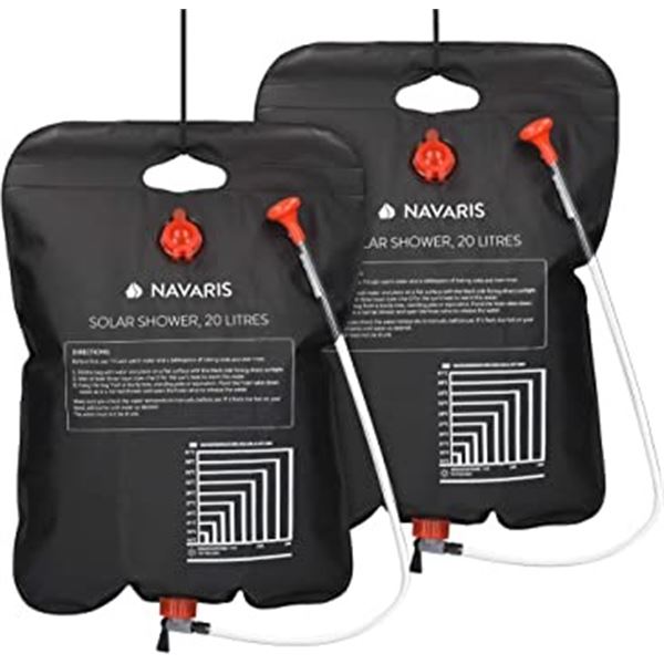 NEW UNBOXED NAVARIS PORTABLE SOLAR SHOWER KITS