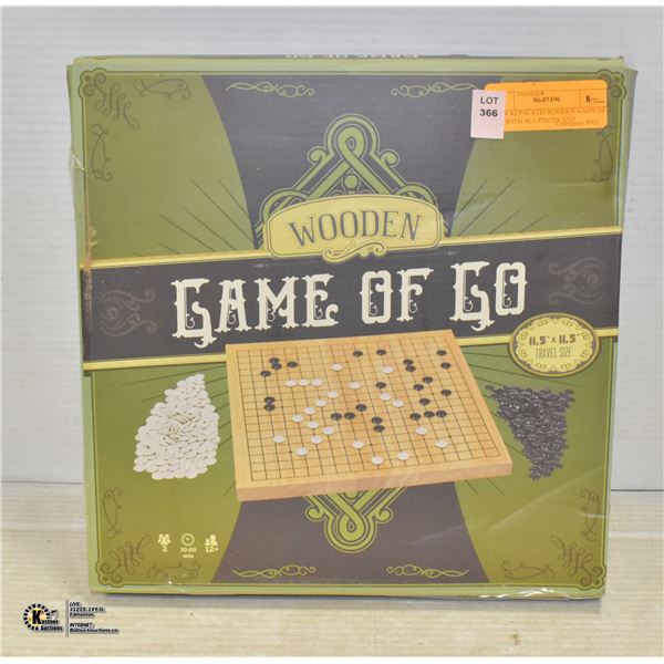 NEW REPACKED WOODEN GAME OF GO WITH ALL PIECES AND