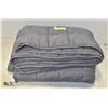 Image 1 : NEW YNM GREY WEIGHTED 15LB QUEEN SIZE BLANKET