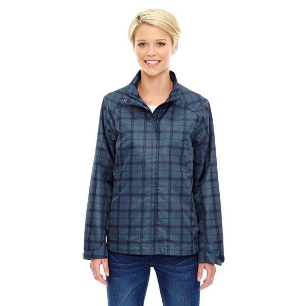 NEW M NORTH END SPORT LADIES BLUE PLAID JACKET