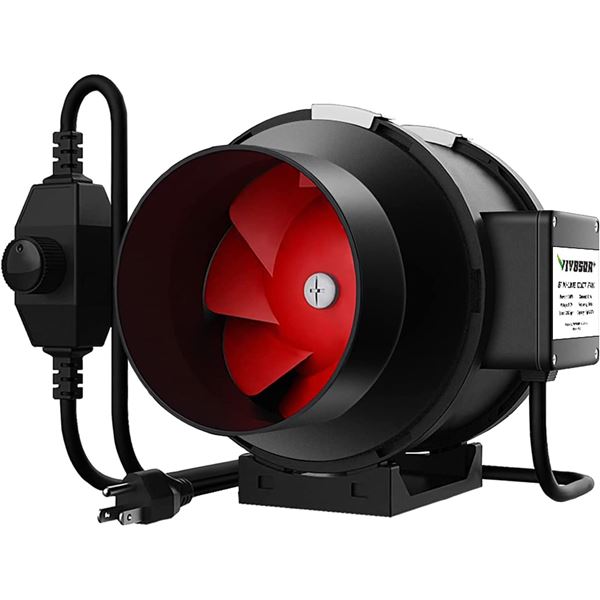 NEW VIVOSUN 6" INLINE TUBE FAN 390CFM W/CONTROLLER