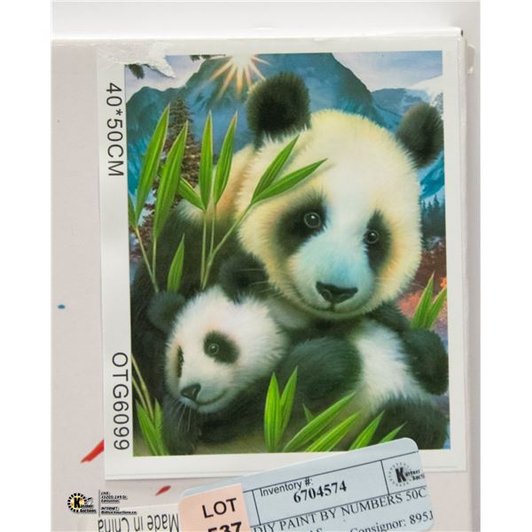 NEW DIY PAINT BY NUMBERS 50CM X 40CM PANDAS