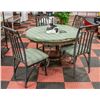 Image 1 : STONE TOP PATIO TABLE W/4 CHAIRS & 2 COVERS FOR