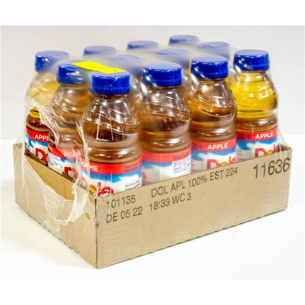 CASE OF 12 DOLES 100% APPLE JUICE,450ML