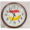 Image 1 : SMILE BANDANA BLACK & RED CIRCLE CLOCK D-24"