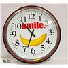 SMILE BANDANA BLACK & RED CIRCLE CLOCK D-24"