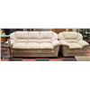Image 1 : SUEDE CREAM COLOURED COUCH & LOVE SEAT,