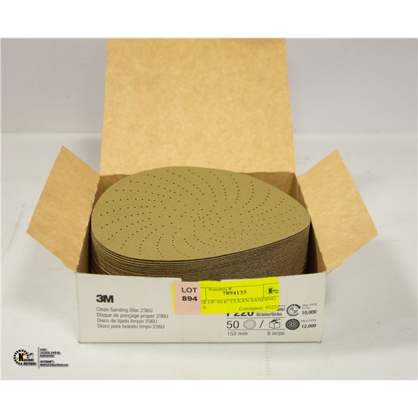 CASE OF 50 6  CLEAN SANDING DISK'S