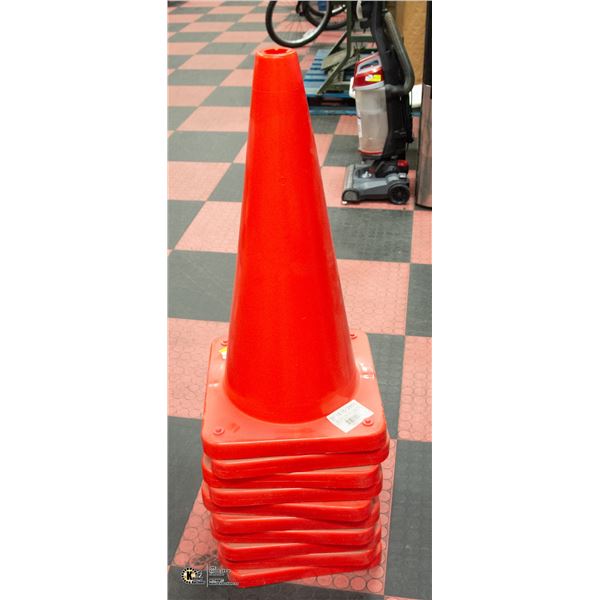 STACK OF TEN 28  TRAFFIC CONES