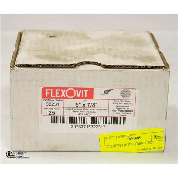 FLEXOVIT RESIN FIBRE DISC,  5 X7/8 , A24/ALO,32231