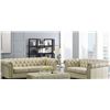 Image 1 : NEW OFF-WHITE GENUINE LEATHER NAILHEAD SOFA AND LOVE SEAT