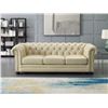 Image 1 : NEW OFF WHITE GENUINE LEATHER NAILHEAD SOFA