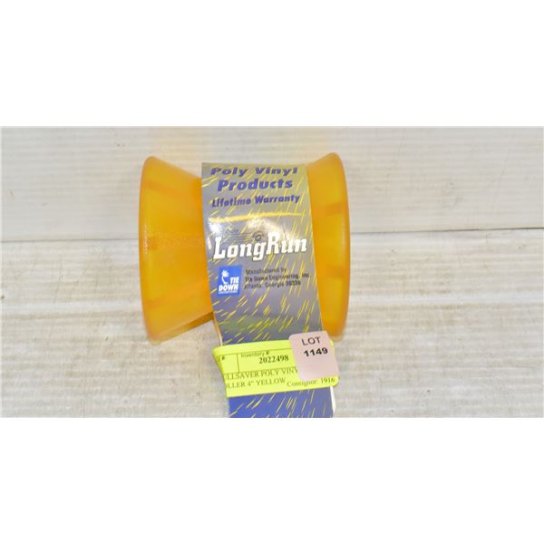 HULLSAVER POLY VINYL KEEL ROLLER 4" YELLOW