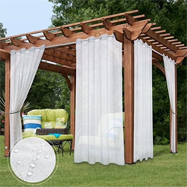 NEW REPACKED MIULEE WHITE OUTDOOR SHEER GAZEBO