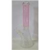 Image 2 : NEW 14" CLEAR + PINK ETCHED GLASS BONG