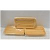 Image 1 : LOT OF FOUR 6" X 12" RECTANGLE BAMBOO TRAYS