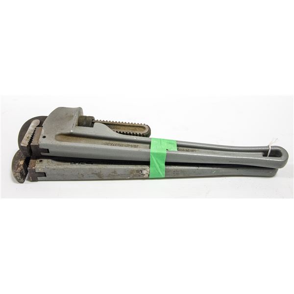 PAIR OF 18" PIPE WRENCHES