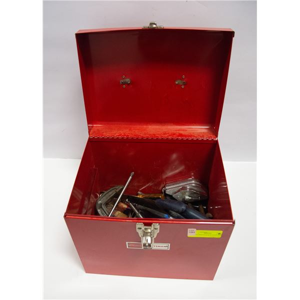 SMALL RED TOOLBOX WITH TOOLS