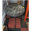 GLASS TOP ROUND PATIO TABLE, 24"X24"X24